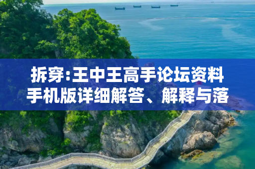拆穿:王中王高手论坛资料手机版详细解答、解释与落实