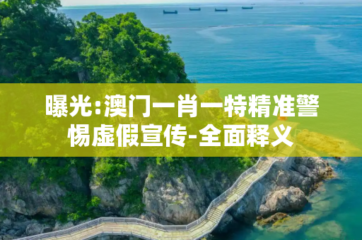 曝光:澳门一肖一特精准警惕虚假宣传-全面释义
