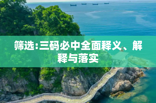筛选:三码必中全面释义、解释与落实