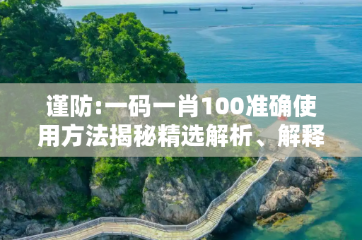 谨防:一码一肖100准确使用方法揭秘精选解析、解释与落实